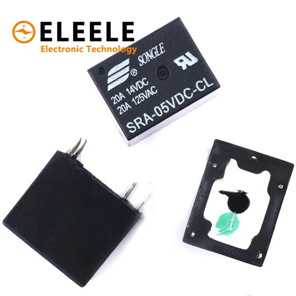 5 В 12 24 постоянного тока 20A DC Мощность реле SRA 05VDC CL 12VDC 24VDC 5Pin PCB Тип наличии Черный