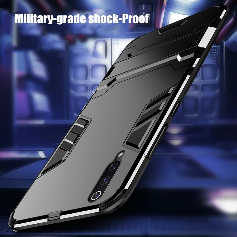 For Xiaomi Mi A3 Lite Case Armor Hard PC Soft Silicone TPU Back Cover Shockproof Holder Phone Fundas |