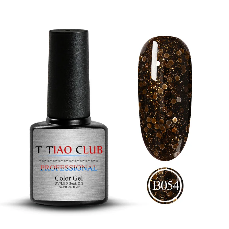 T-TIAO CLUB, 7 мл, синий, черный гель для ногтей с блестками, лак для ногтей, Ультрафиолетовый гибридный, долговечный, впитывающий Праймер, маникюрный Гель-лак для нейл-арта - Цвет: M30482