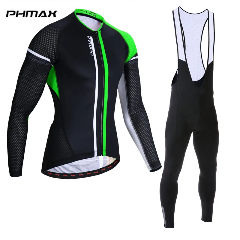PHMAX MTB Одежда для езды на велосипеде костюм велосипед спортивная одежда Ropa Ciclismo Pro Велоспорт Джерси комплект для велоспорта велосипедная форма - Цвет: Bib Cycling Set