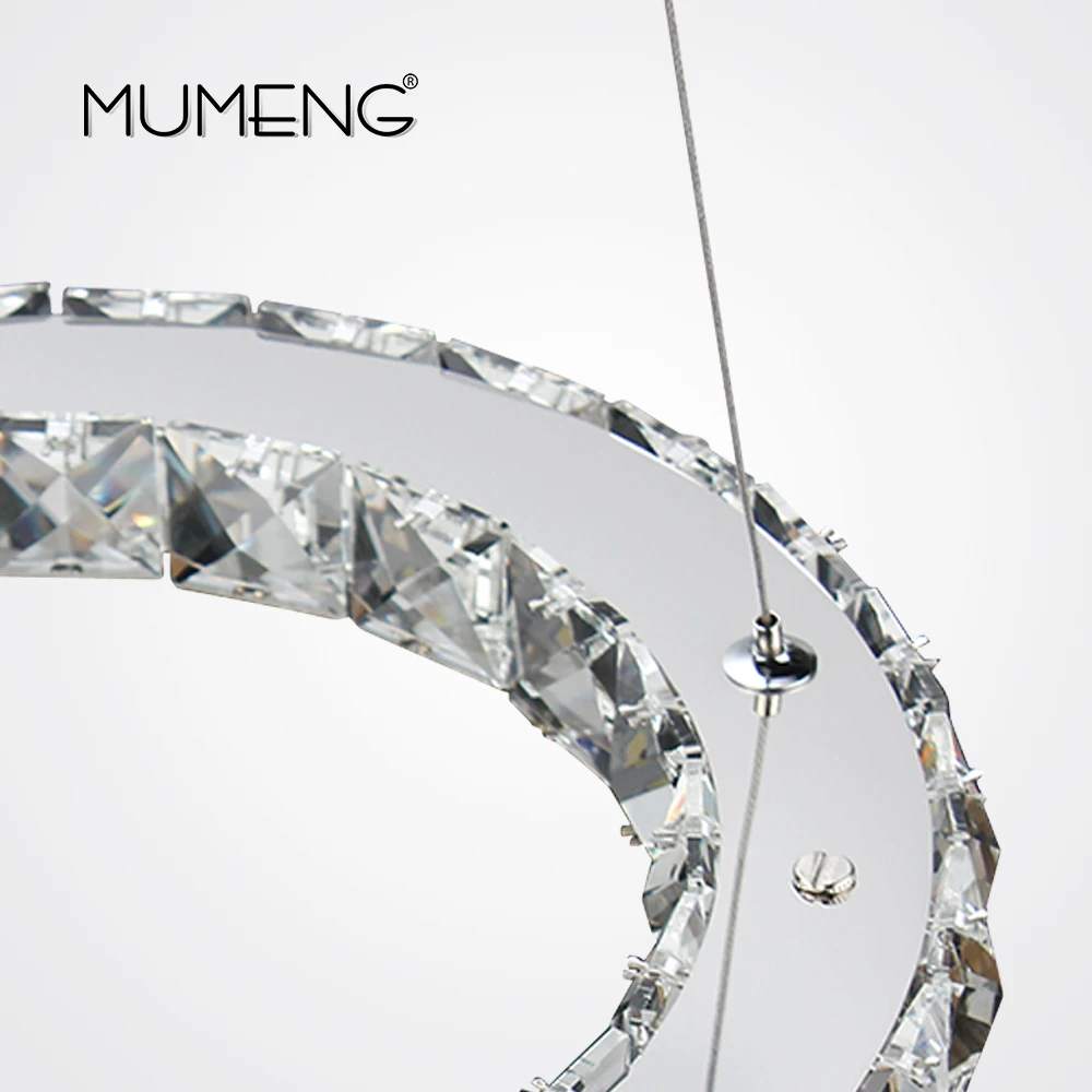 MUMENG Современная хромированная люстра кристаллы бриллиантовое кольцо 24 Вт