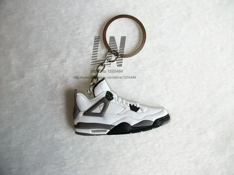 Мини Силиконовый Jordan 4 брелок сумка Шарм для женщин дети брелок подарки тапки держатель для ключей кулон аксессуары брелок на ключи в виде обуви