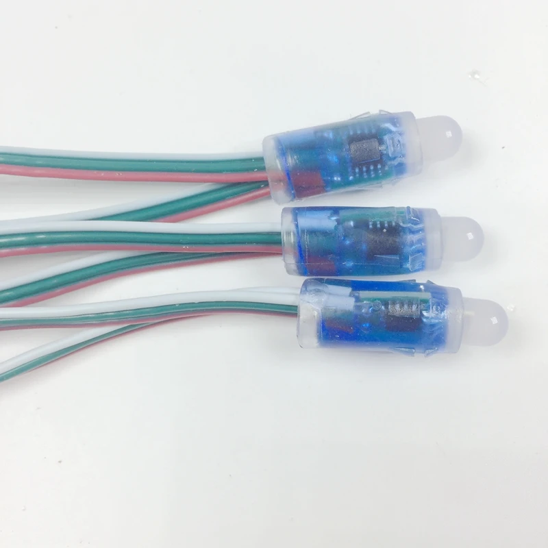100 шт./лот 12 мм WS2811 2811 IC RGB светодиодный пиксельный модуль гирлянда IP68 5 в