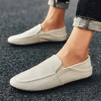 pupuda new loafers men breathable casual shoes classic linen slip on sneakers male summer cheap driving shoes for men wide 2020