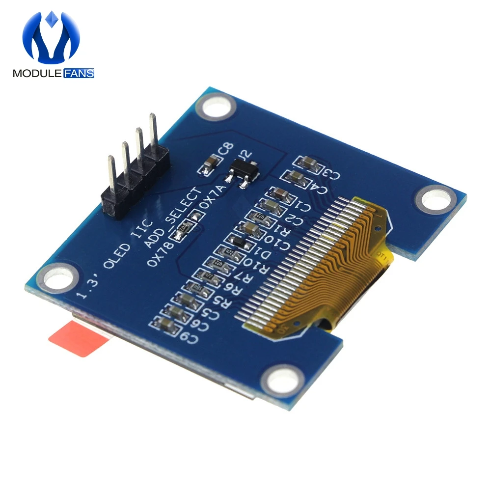 4PIN 1," 1,3 дюймов IIC IEC серийный 128x64 SSH1106 цифровой OLED ЖК-дисплей белый синий модуль для Arduino 12864 плата с ЖК-экраном