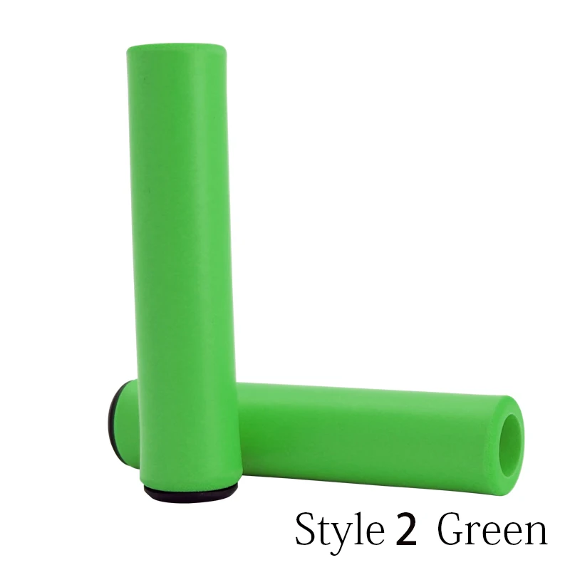 Green Style 2 Silica Горный велосипед противоскользящие ручки Губка Мягкий силиконовый MTB велосипеда руль грипса руля группа конец Алюминий Шестерни замок на Велоспорт Запчасти - Цвет: Green Style 2 Silica