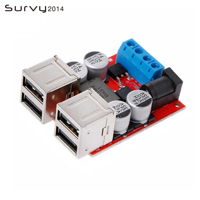 DC автомобиля зарядная плата 8 V 35 5V 8A Питание модуль разгерметизации 4 порта USB