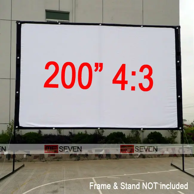 Горячая Распродажа 200 дюймов 4:3 HD портативная белая холщовая передняя/задняя