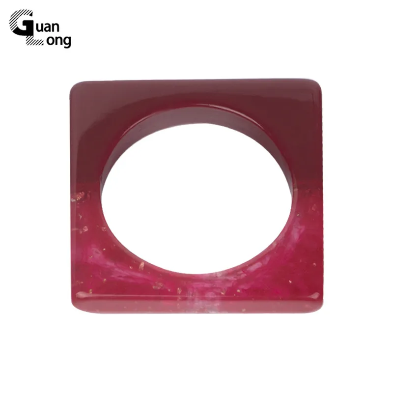 

GuanLong Vintage Resin Cuff Charms Square Bracelet Bangles for Women Fashion Jewelry Acrylic Geometric Big Bangle For Girls