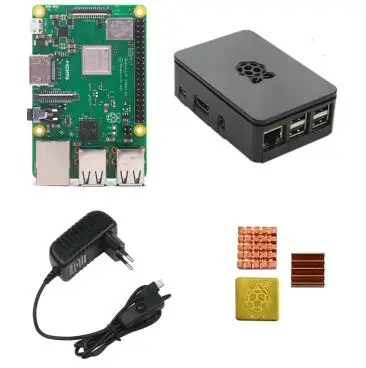 Raspberry Pi 3 Model B+ с ABS чехол 5V 3A Мощность адаптер Алюминий теплоотвод и мультимедийный интерфейс высокой четкости кабель SD Card дополнительно для RPI 3 Модель B плюс - Комплект: Комплект 1