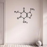 Caffeine Molecule Wall Decal Vinyl Sticker Periodic Table Elements Chemistry Living Room Self Adhesive Home Decor Stickers S561