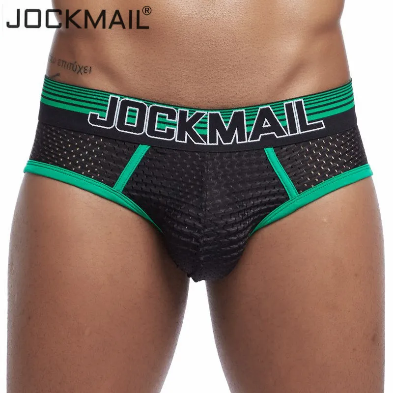 Мужские сетчатые трусы JOCKMAIL сексуальные дышащие бикини из ледяного шелка гей