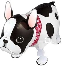 10 шт./лот воздушные шары из фольги в виде бульдога для прогулок маленьких