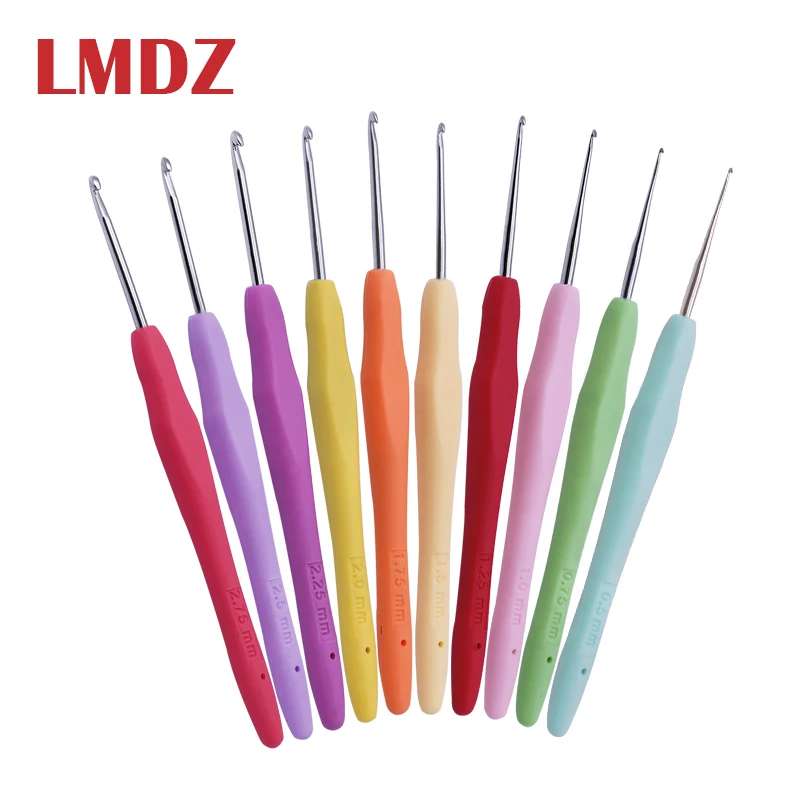 Крючки для вязания с резиновой ручкой LMDZ 1 шт. 0 5 2 75 мм|Швейные иглы| |