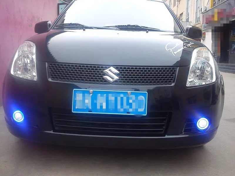 

LED DRL daytime running light COB angel eye, projector lens fog lamp with cover for Suzuki Swift 2005-09, 2 pcs