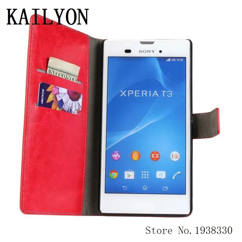 KAILYON для sony Xperia T3 роскошный Флип PU кошелек кожаный чехол M50W D5103 телефона s сумка с
