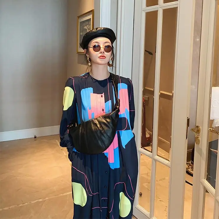 WHITNEY WANG 2019 весна лето Модная уличная одежда винтажный стиль цвета контрастный