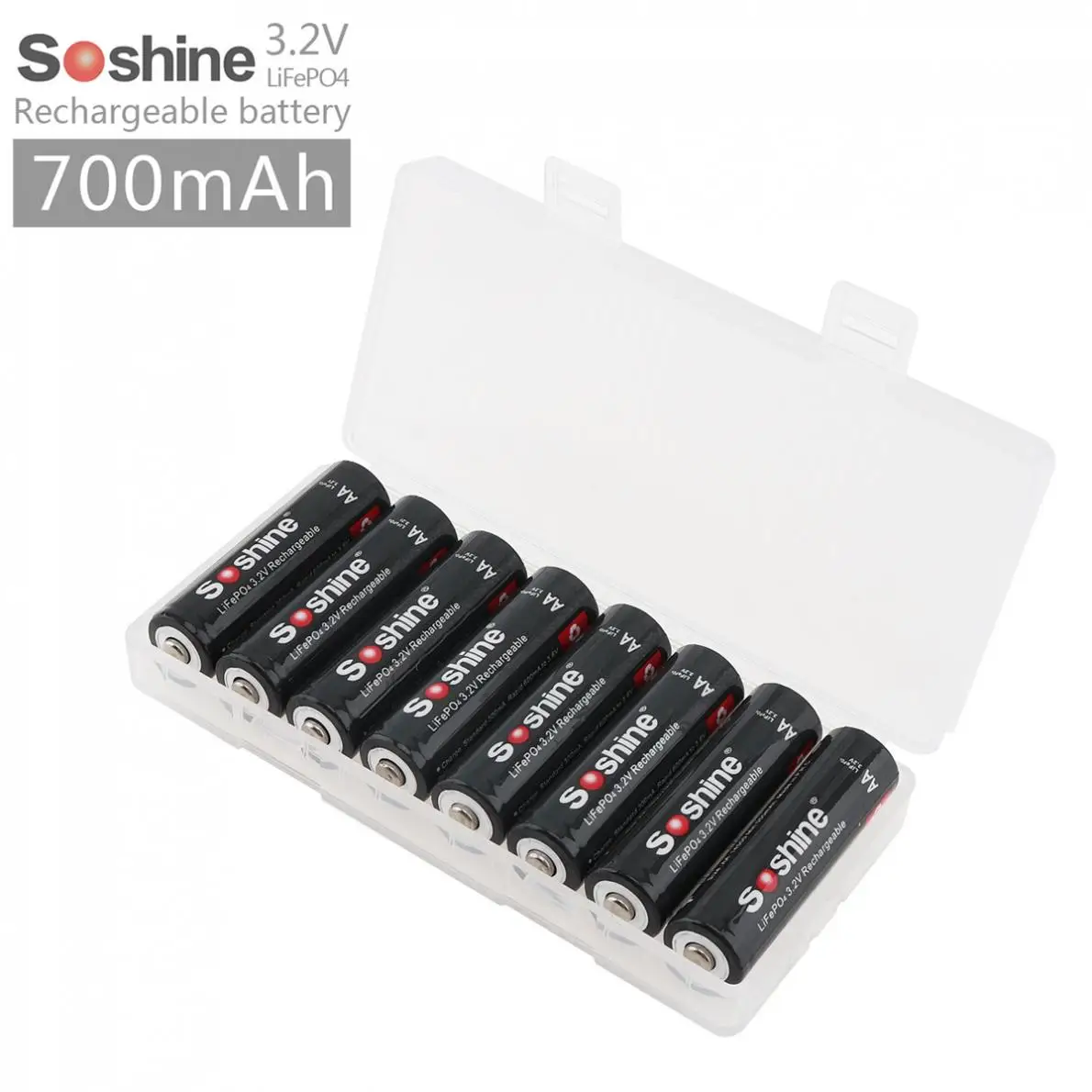 Аккумуляторная батарея Soshine AA 8 шт. 3 2 в 700 мА · ч 14500 LiFePO4 + портативный аккумулятор