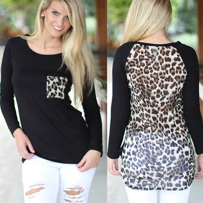 Сексуальная Женская одежда с леопардовым принтом Летние шифоновые рубашки