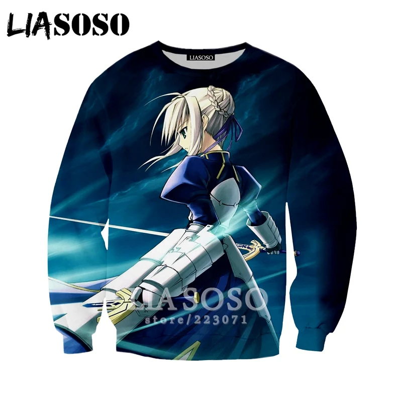 LIASOSO новая Повседневная Толстовка для мужчин и женщин с 3D принтом аниме Fate Stay