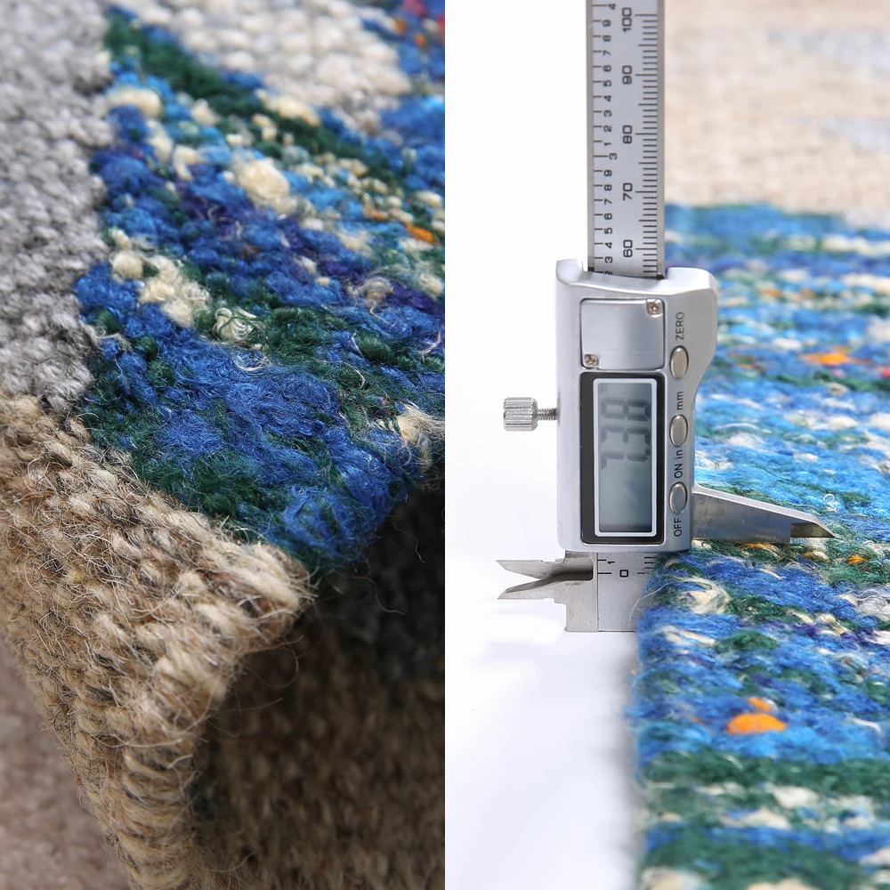 100% шерсть ковер килим Геометрическая Богемия индийский в клетку желтый синий