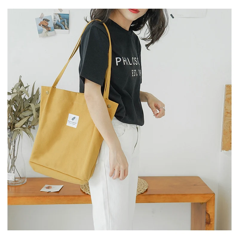 Холщовая Сумка тоут для женщин экологически чистая Складная хлопковая