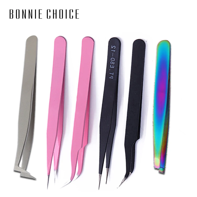 Пинцет для бровей BONNIE CHOICE прямой Изогнутый пинцет из нержавеющей стали стикер