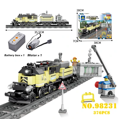 98231 KAZI совместим с Technic Электрический поезд город Rail Creator строительные блоки кирпичи мальчиков наборы игрушек для детей - Цвет: 98231