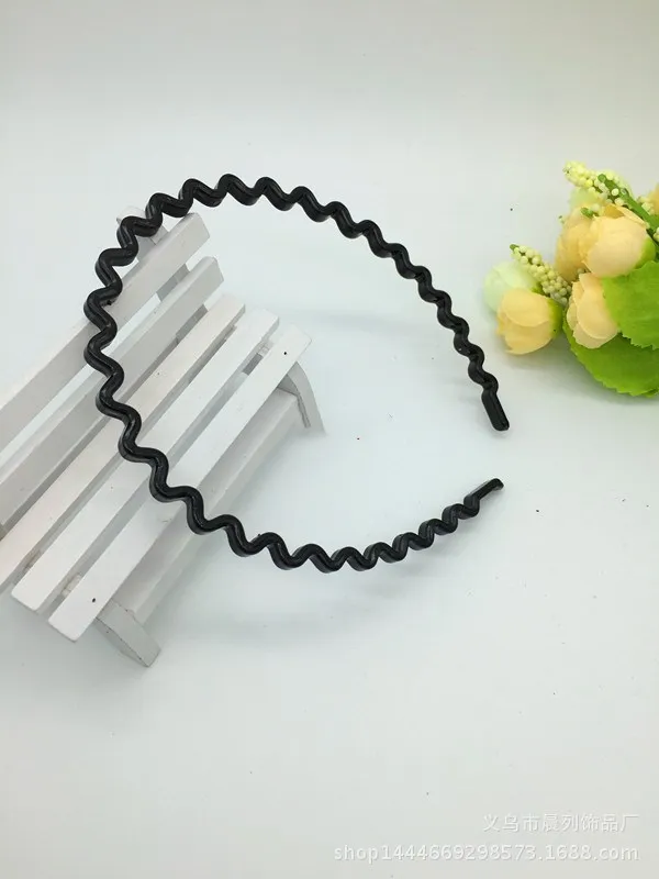 Black Wavy Hair Head Hoop Band - Fashionable Unisex Sport Headband and Hair Accessories image 4