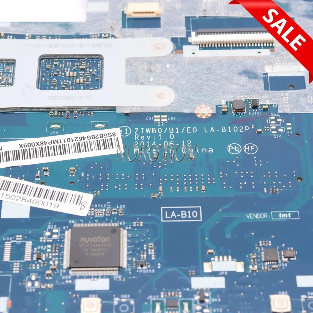 NOKOTION Новый ZIWB0 B1 E0 LA-B102P основная плата для lenovo Ideapad B50-30 материнская ноутбука DDR3 N3530