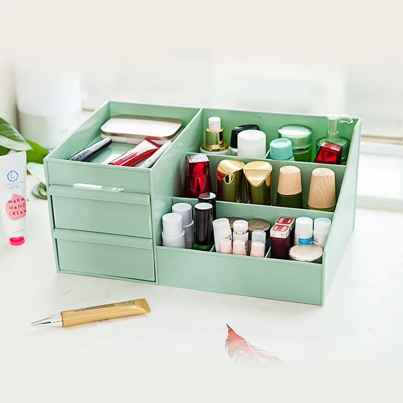 Plastic Storage Box Makeup Drawers Organizer Jewelry Container Make up Case Cosmetic Office Boxes Up | Дом и сад