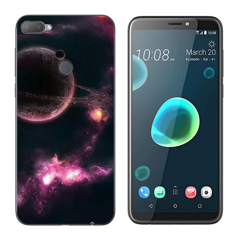 6.0inch for HTC Desire 12 Plus Clear Silicon 12+ Full Protective Shell Triangle Printing Luxury TPU Phone Case |