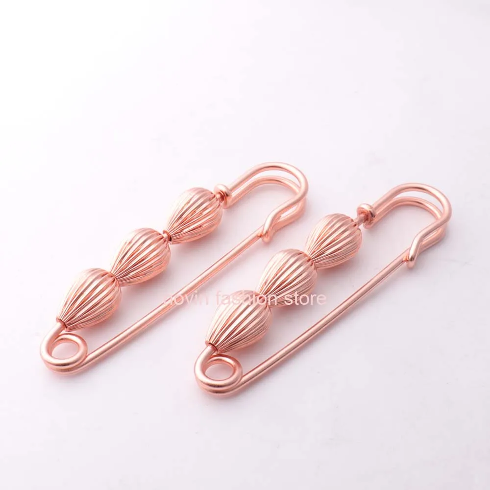 rose gold with bead 1 шт. розовое золото Бронзовый Цвет Высший сорт Большой булавки брошь с колокольчиком/шарик/жемчуг для женские украшения - Цвет: rose gold with bead