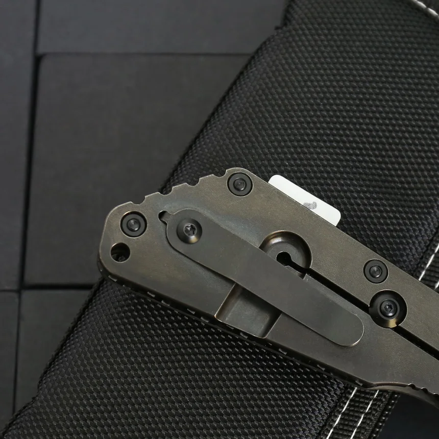 BEKETEN SMF Folding Knife D2 blade TC4 Titanium CF handle Copper washer kitchen outdoor camping utility fruit Knives EDC Tools