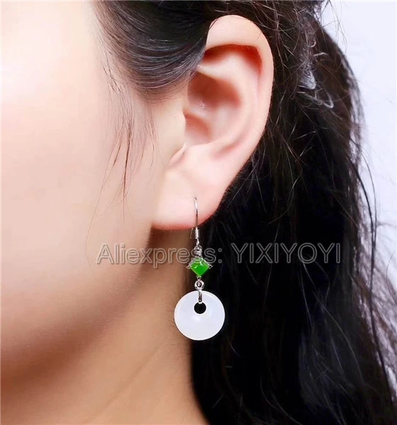 Красивые серьги-Крючки из стерлингового серебра 925 пробы с зеленым белым