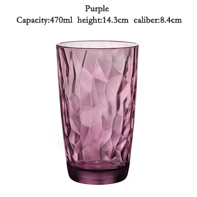 Термостойкие бессвинцовые Хрустальные чашки, красочные стеклянные бокалы для виски, пивные бокалы, бокалы для вина, креативные бар, отель, свадебная Питьевая Посуда - Цвет: Purple 470ml