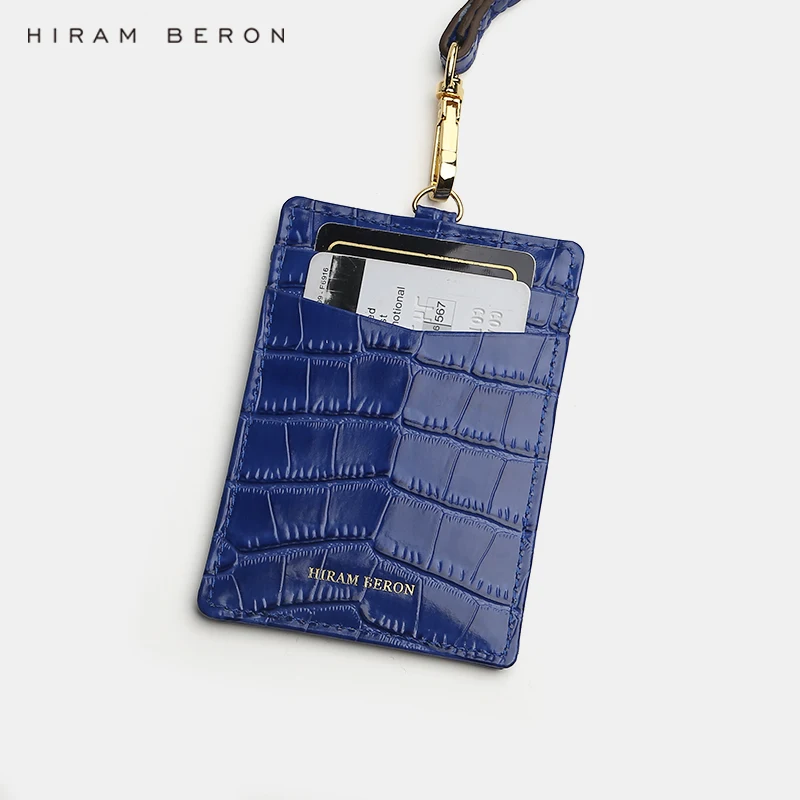 Hiram Beron именной идентификационный держатель с выдвижным тисненым крокодиловым
