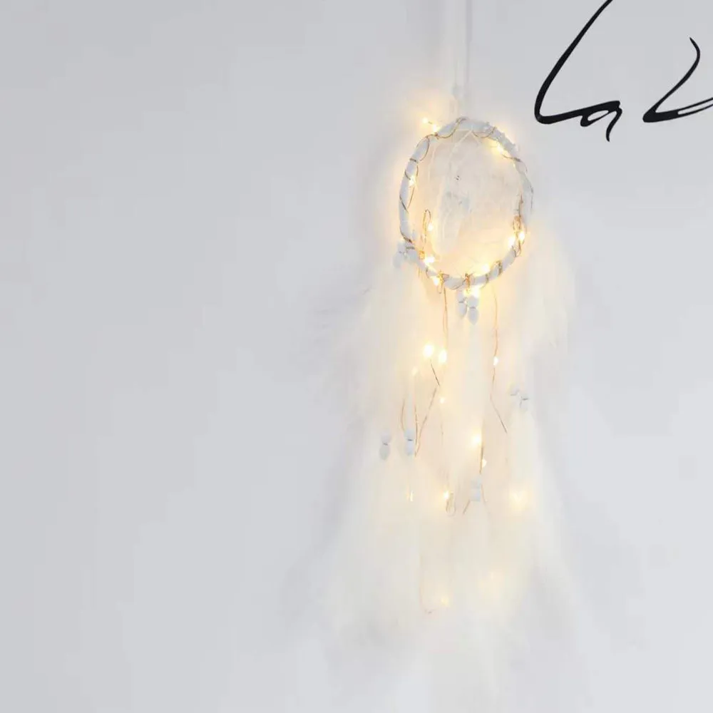 Домашний декор 20LED Ловец снов 2 м освещение Девушка номер колокольчик бисер с
