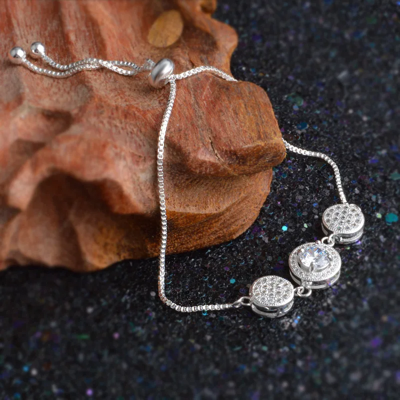 Женские браслеты с кристаллами TJP популярные из серебра 925 пробы вечерние