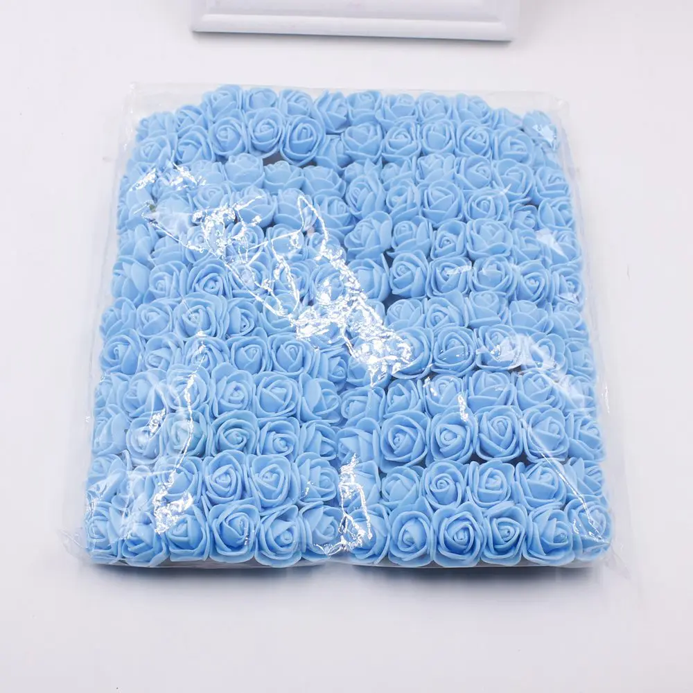 144 шт 2 см мини пена роза искусственный цветок букет разноцветная Роза свадебное