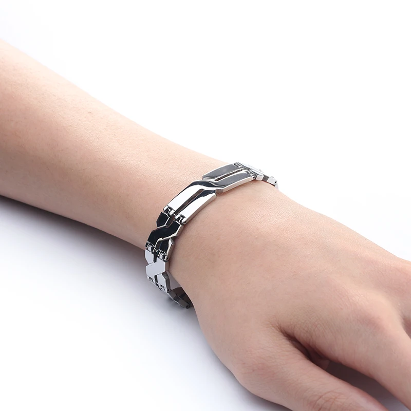 SAISEE New Arrival Stainless Steel Bracelets Men Chain Link Silver &amp Bangles Men's Cuff Wristband X Letter Bracelet | Украшения и