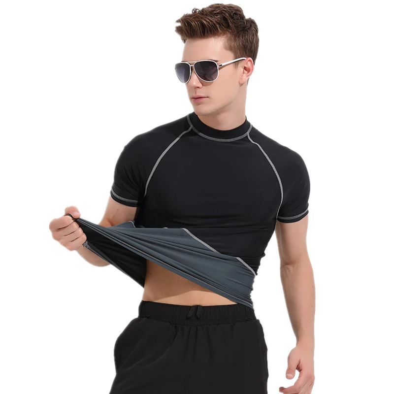 Men Rash Guard Diving Suit Short Sleeve Wetsuit Shirt Mens Quick-dry Surfing Swimwear Tops Anti-UV Windsurf Swimsuit Bodysuit | Спорт и