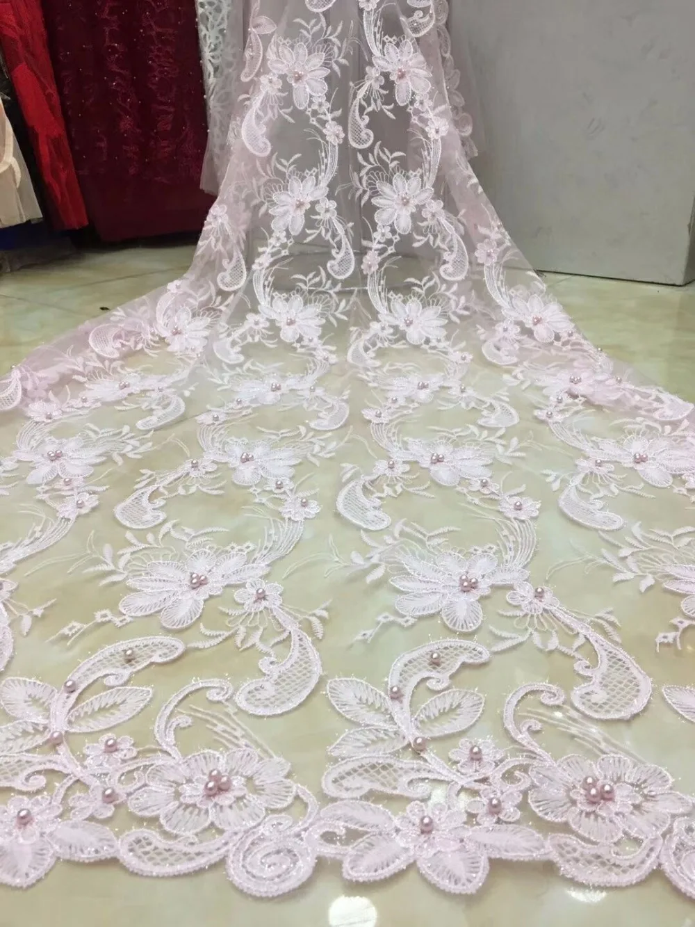 

New design Tulle Embroidered Net Lace African French Laces Fabrics High Quality Nigerian French Net Lace A727-29