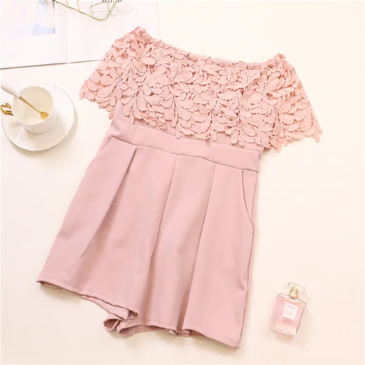 Летние комбинезоны для женщин тонкий сексуальный с открытыми плечами шорты