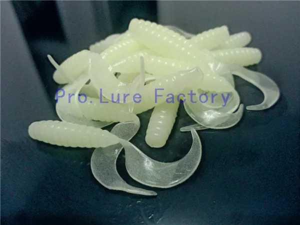 Бесплатная доставка 4 см 100 шт. светящаяся приманка личинка приманки Vibra tail grub