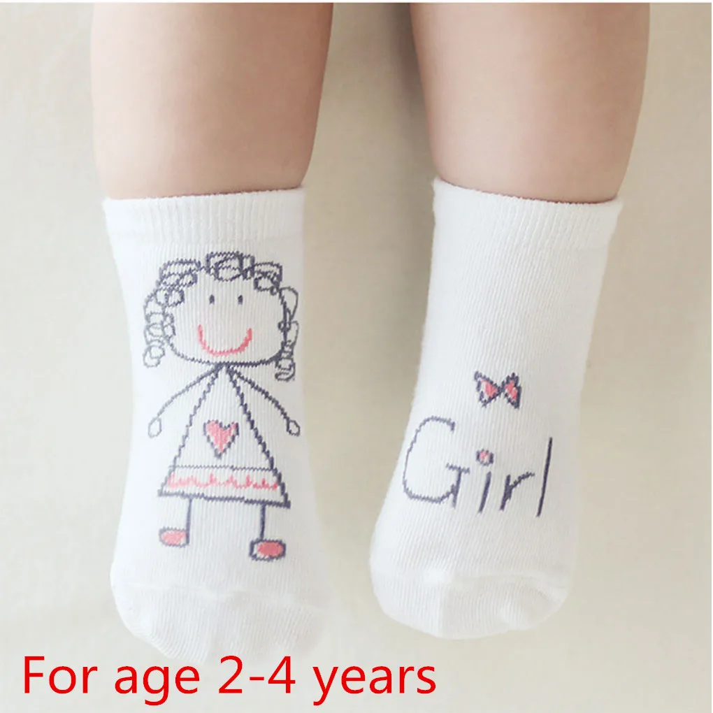 For age 2-4 years Милые носки для малышей Детские носки для девочек и мальчиков, хлопковые осенние нескользящие носки для новорожденных теплые носки-тапочки для маленьких мальчиков и девочек - Цвет: For age 2-4 years