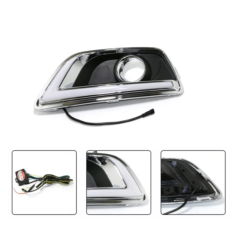 Светодиодный дневные ходовые огни DRL Для Chevrolet chevy Malibu 2011 2015 желтые указатели