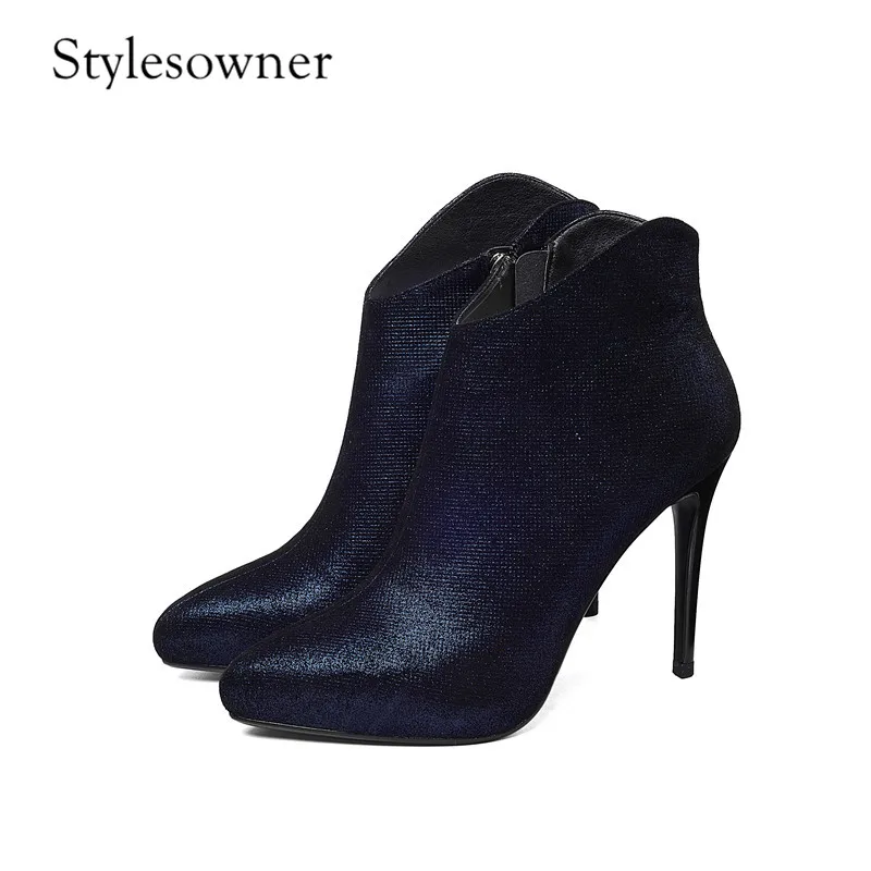 Stylesowner/популярные модные дизайнерские женские короткие ботинки из овчины на