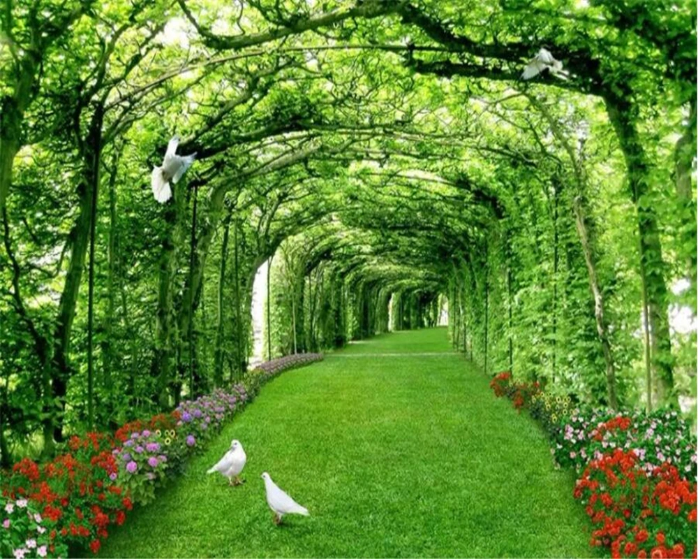 wellyu papel de parede Custom wallpaper 3d photo murals park woods lawn living room landscape background wall paper | Обустройство