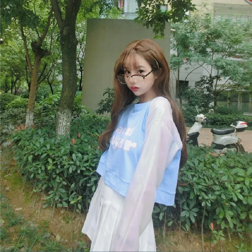 2018 для женщин Корейский Ulzzang Harajuku школа мечта шить короткие укороченная футболка